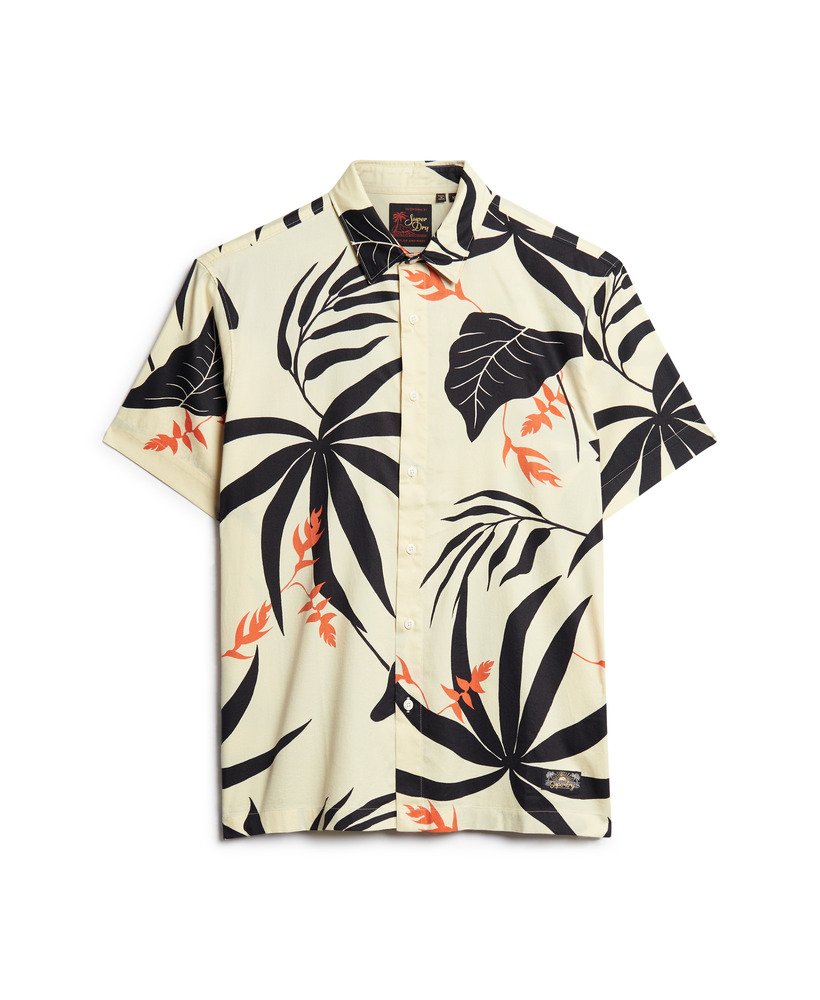 camisa havaiana em silhouette off white