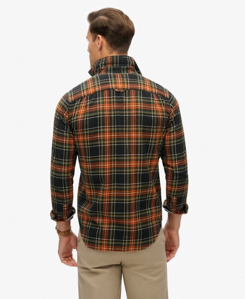 camisa xadrez lenhador em algodão orgânico modelo bryce check preta.