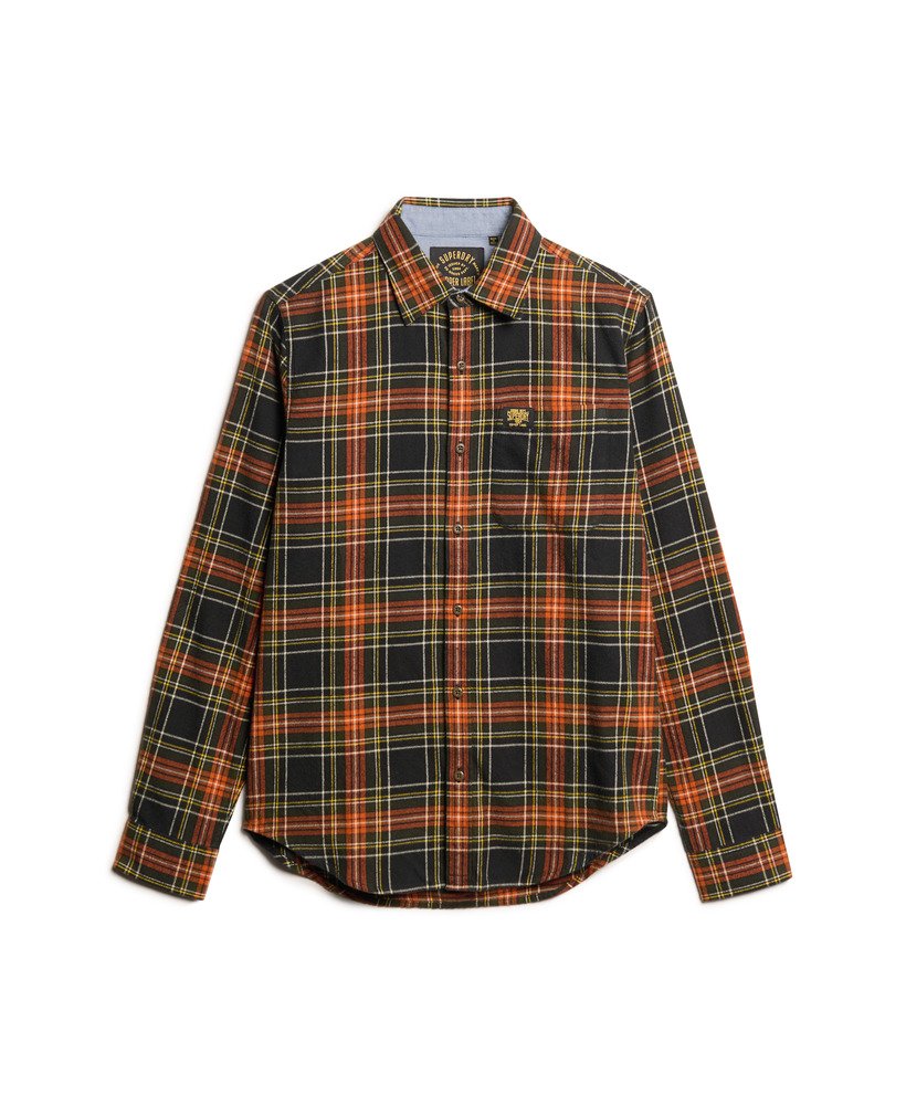 camisa xadrez lenhador em algodão orgânico modelo bryce check preta.