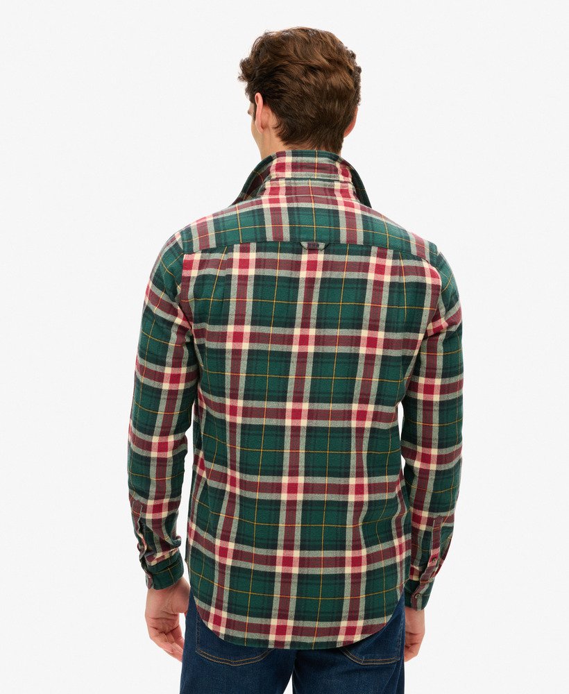 camisa xadrez lenhador em algodão orgânico na cor verde oregon check