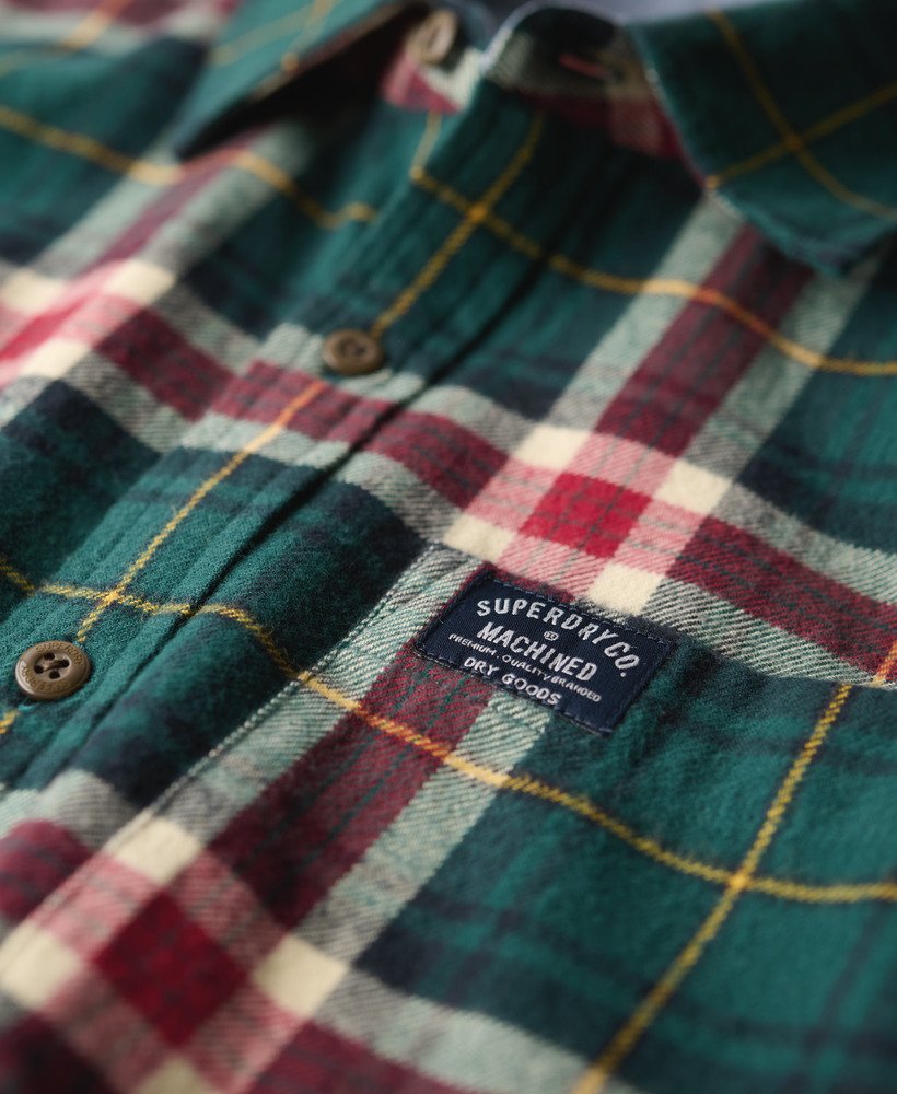 camisa xadrez lenhador em algodão orgânico na cor verde oregon check