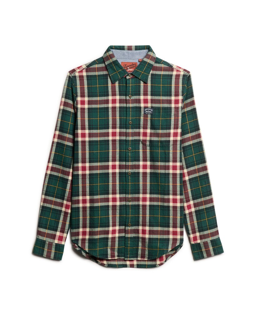camisa xadrez lenhador em algodão orgânico na cor verde oregon check