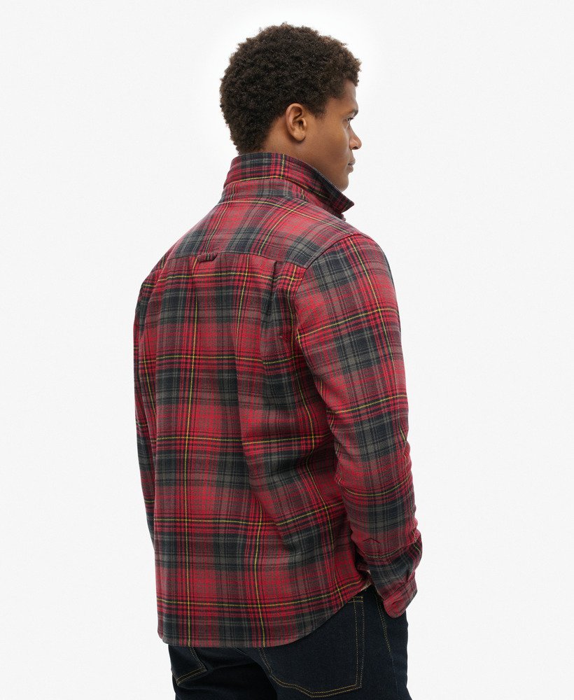 sobretudo xadrez vintage em vermelho boseman