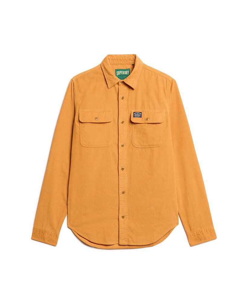 camisa de veludo cotelê trailsman relaxed fit na cor laranja tostada