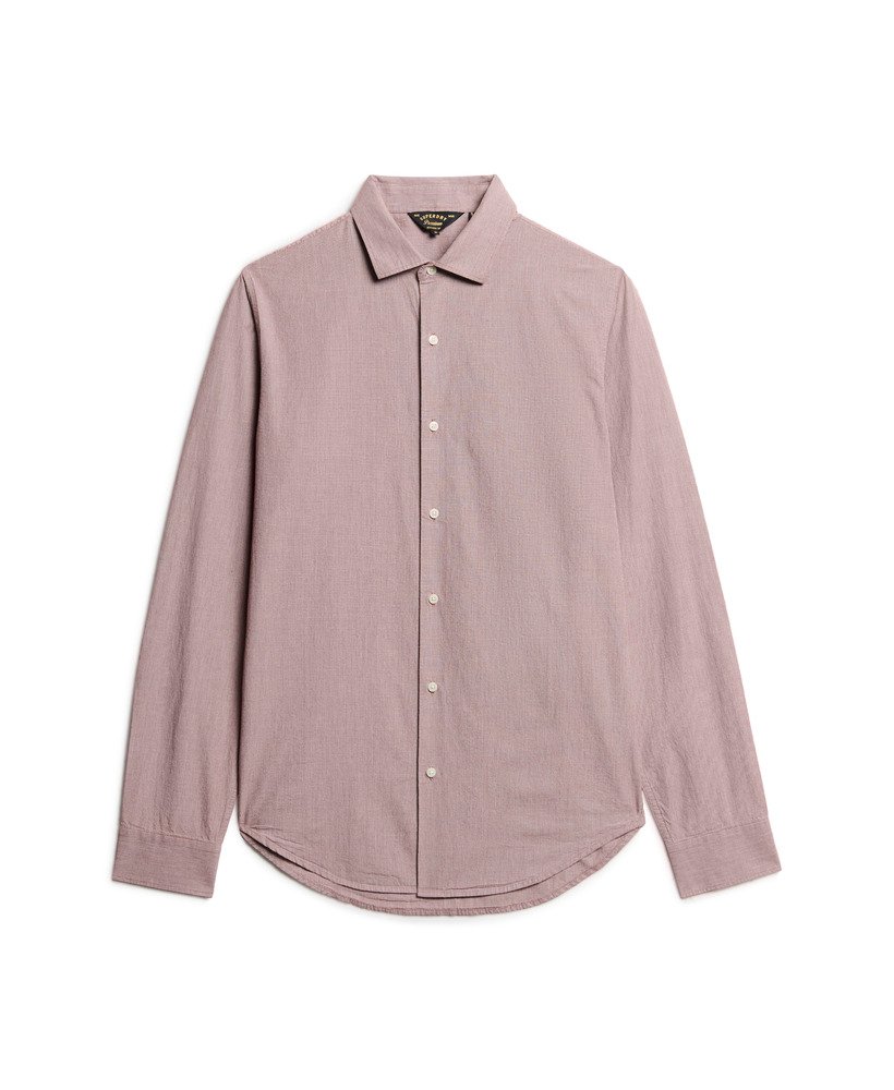 camisa casual de manga comprida em mogno vermelho