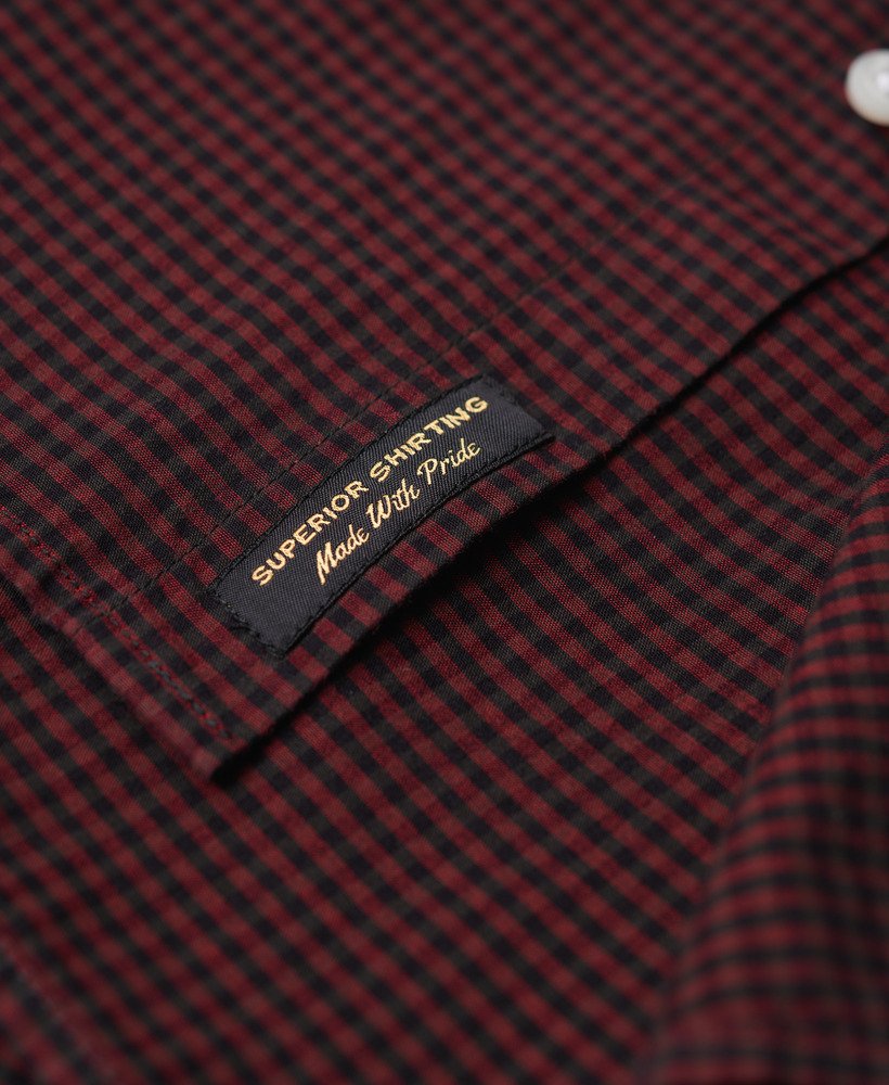 camisa casual de manga comprida em xadrez vermelhoverde