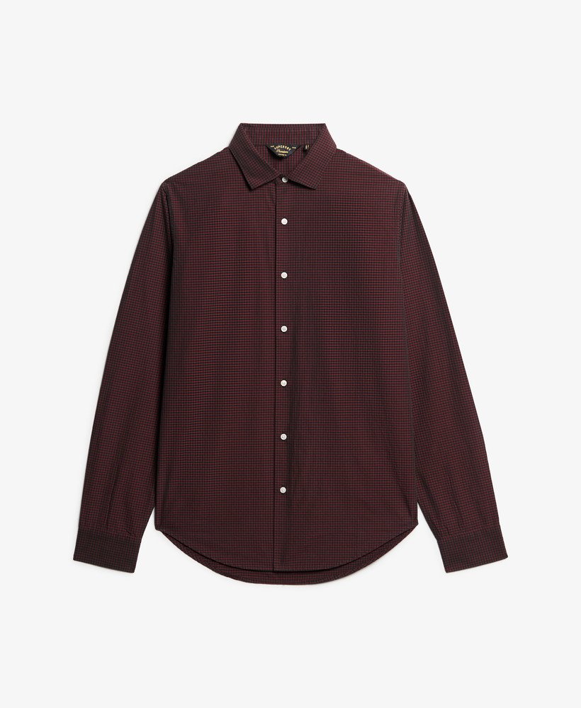 camisa casual de manga comprida em xadrez vermelhoverde