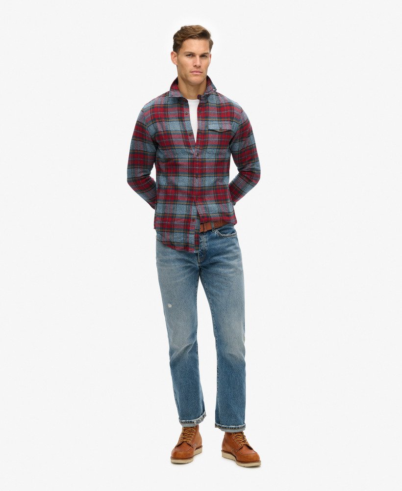 the merchant store - camisa xadrez em padrão grindle vermelho