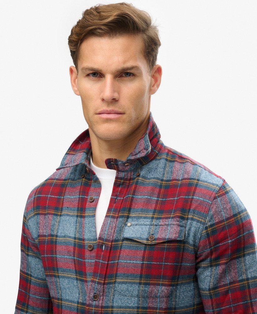 the merchant store - camisa xadrez em padrão grindle vermelho