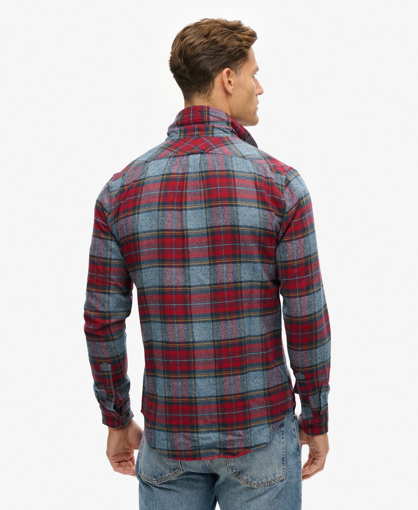 the merchant store - camisa xadrez em padrão grindle vermelho