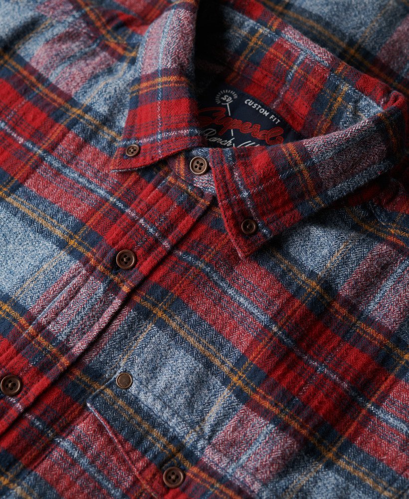 the merchant store - camisa xadrez em padrão grindle vermelho