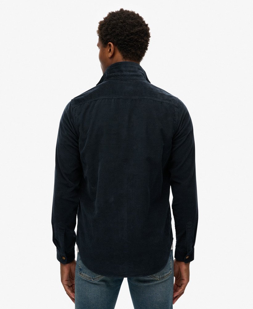 camisa de trabalho de veludo cotelê na cor azul-marinho eclipse.