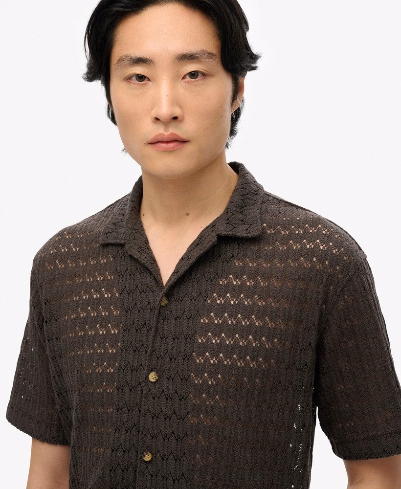 Camisa com textura de tricô