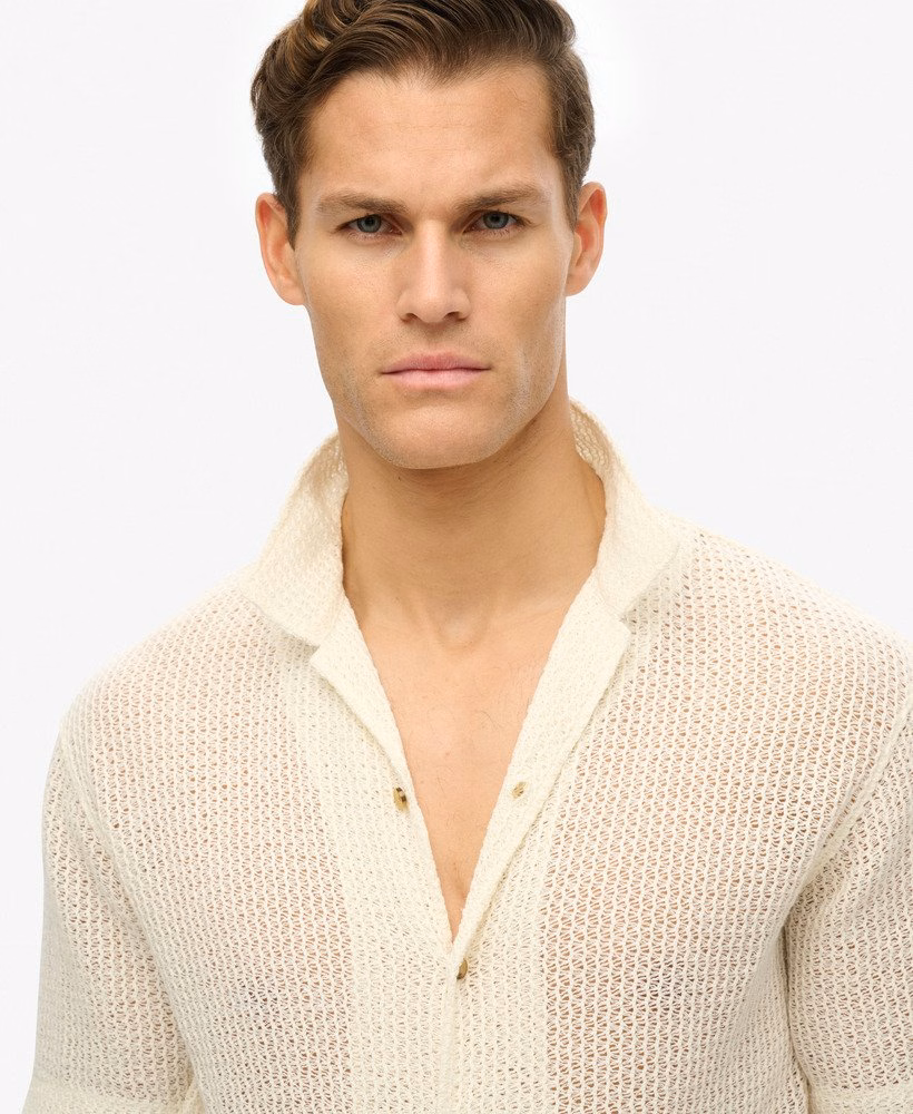 Camisa com textura de tricô