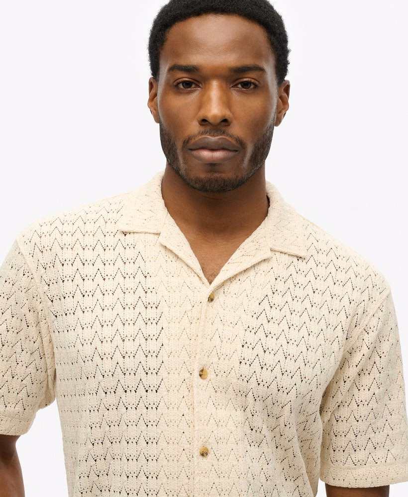 Camisa com textura de tricô