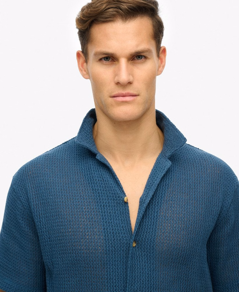 Camisa com textura de tricô