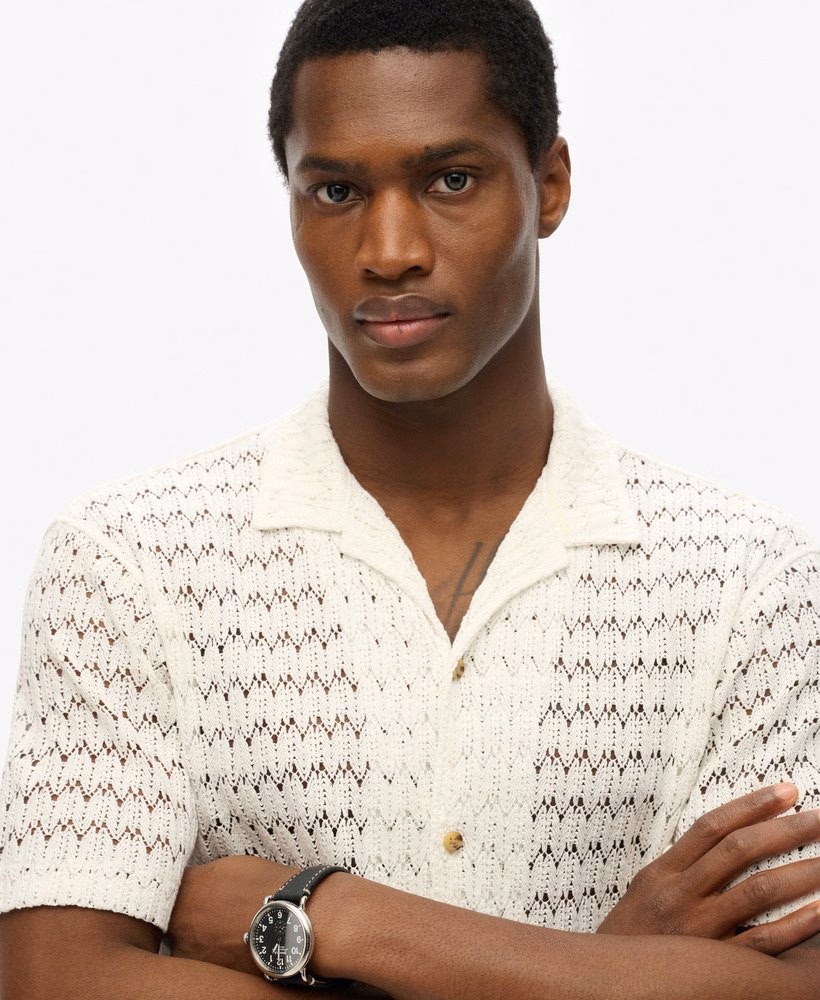 Camisa com textura de tricô