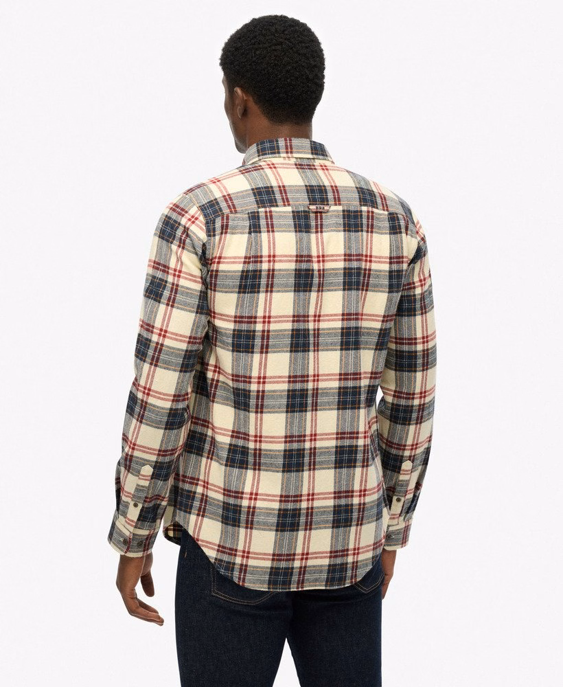 Camisa de lenhador de algodão de manga comprida