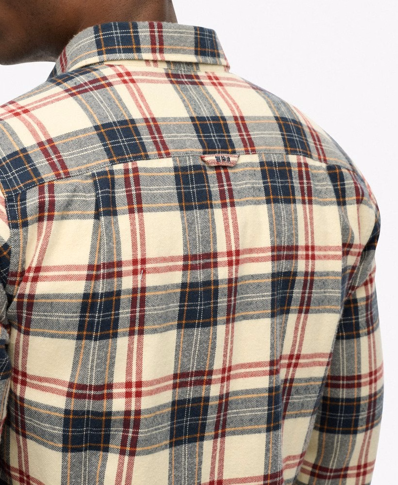 Camisa de lenhador de algodão de manga comprida