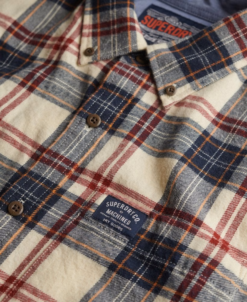 Camisa de lenhador de algodão de manga comprida