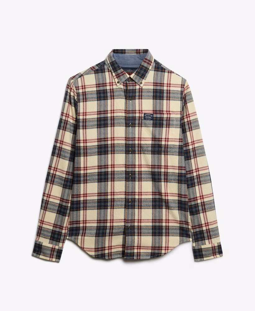 Camisa de lenhador de algodão de manga comprida