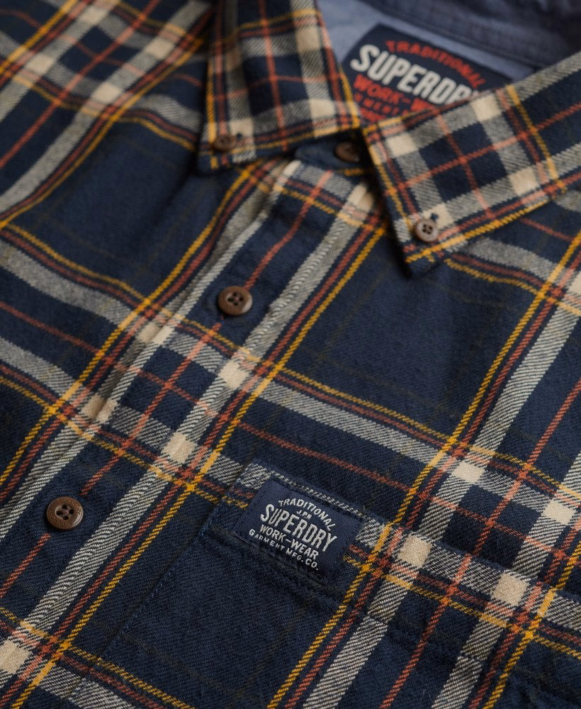 Camisa de lenhador de algodão de manga comprida