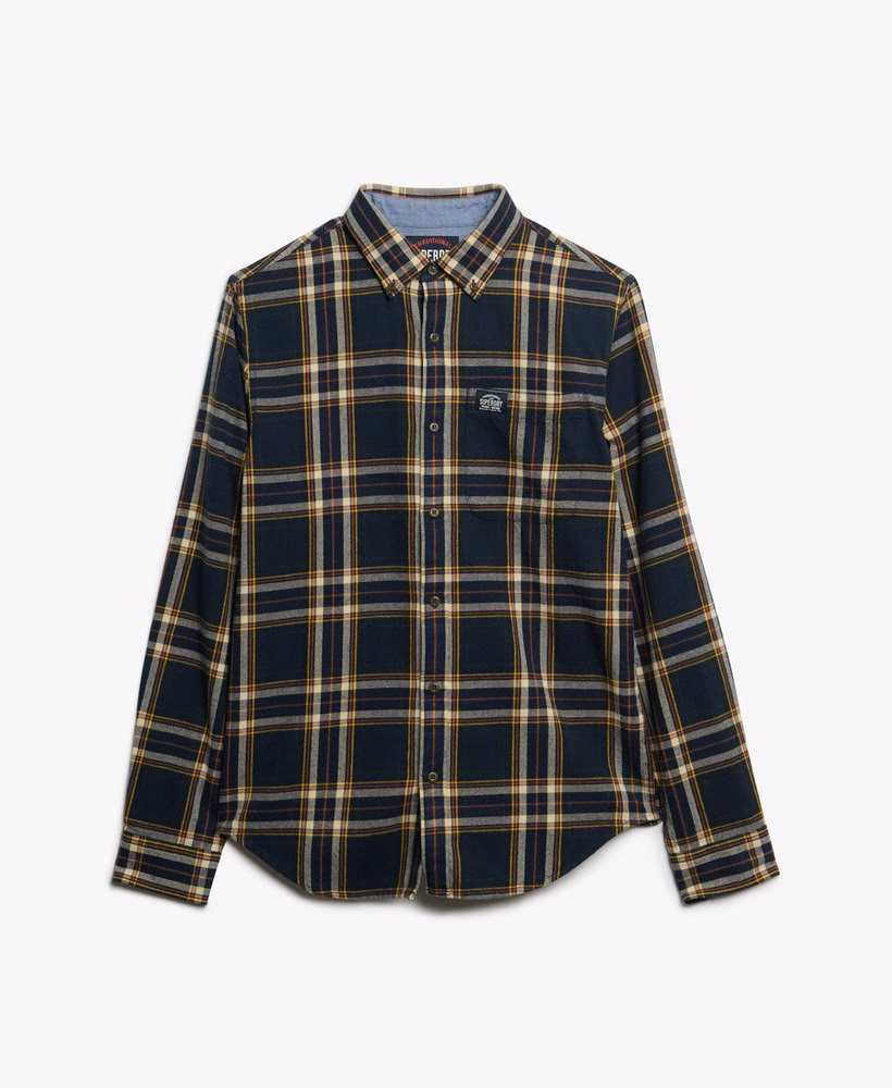 Camisa de lenhador de algodão de manga comprida