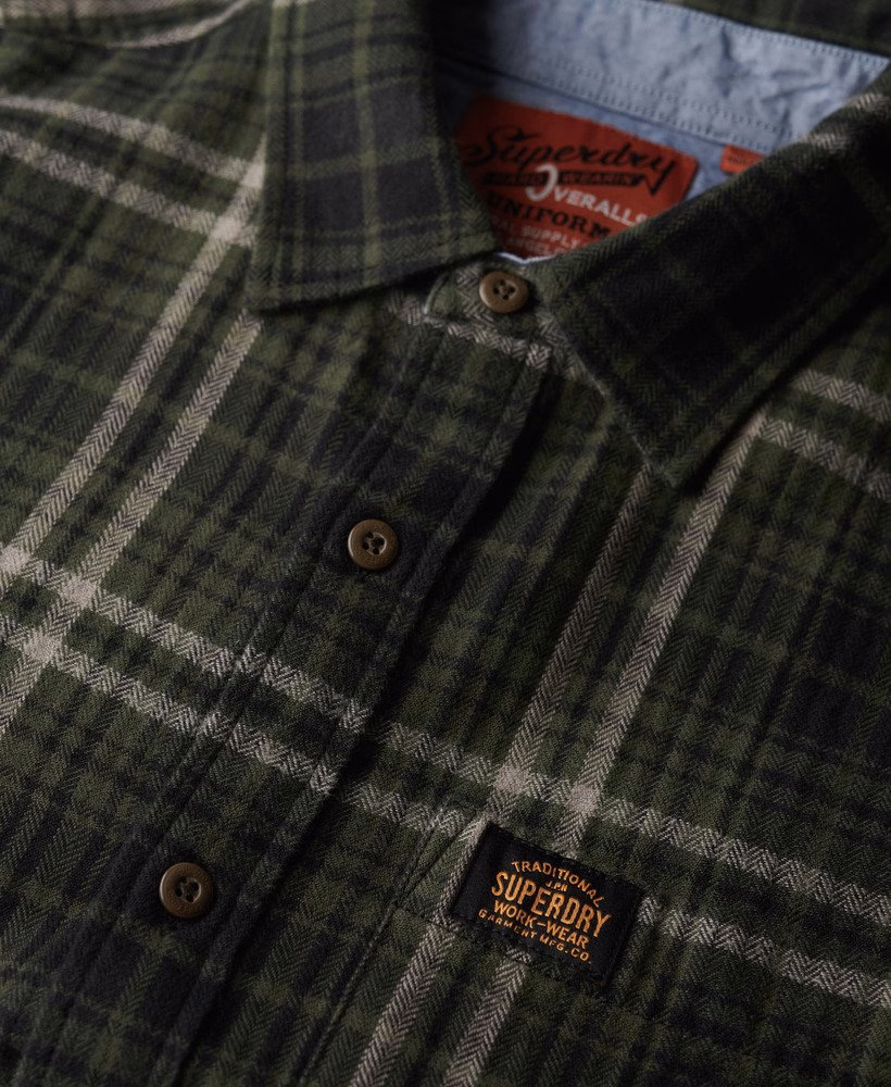 Camisa de lenhador de algodão de manga comprida