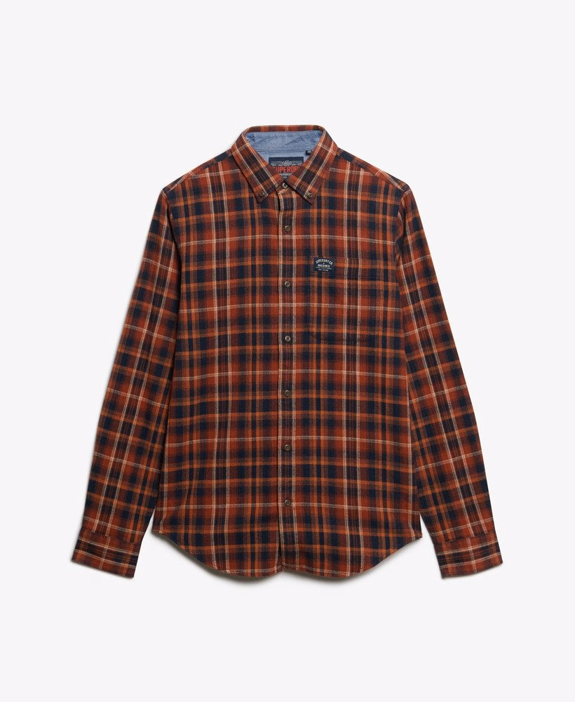 Camisa de lenhador de algodão de manga comprida