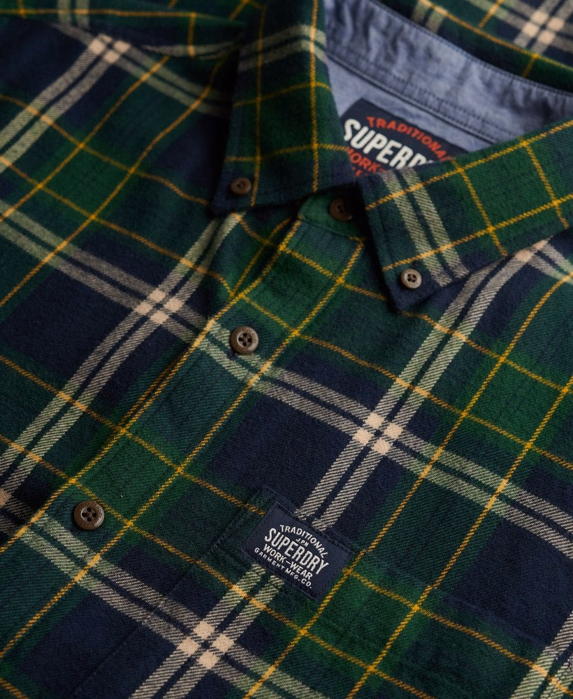 Camisa de lenhador de algodão de manga comprida