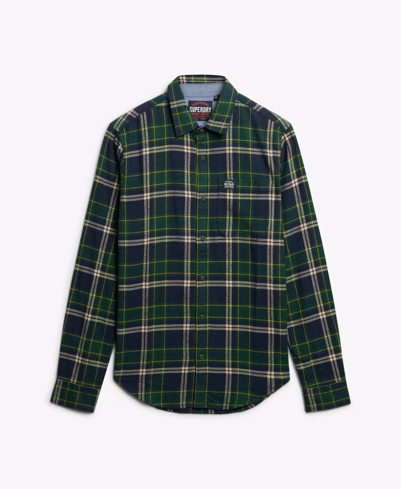Camisa de lenhador de algodão de manga comprida