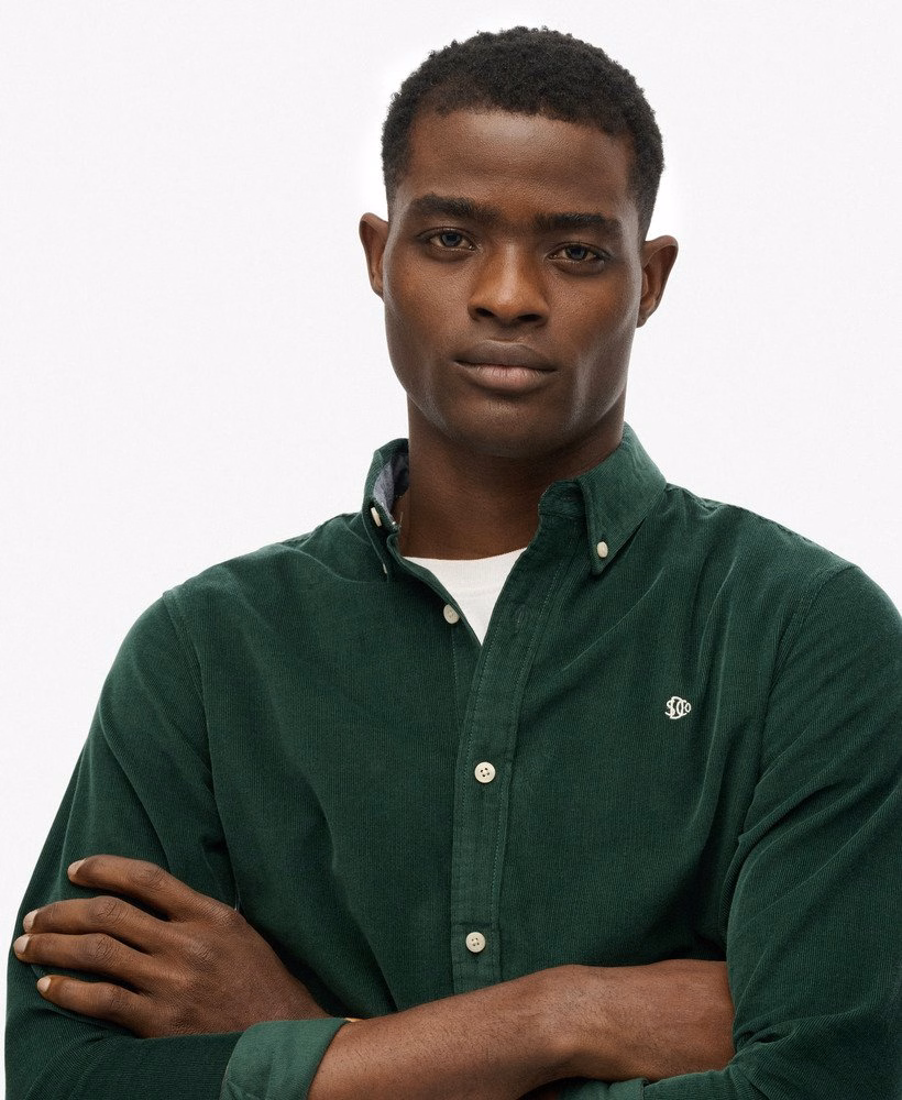 Camisa clássica de veludo cotelê