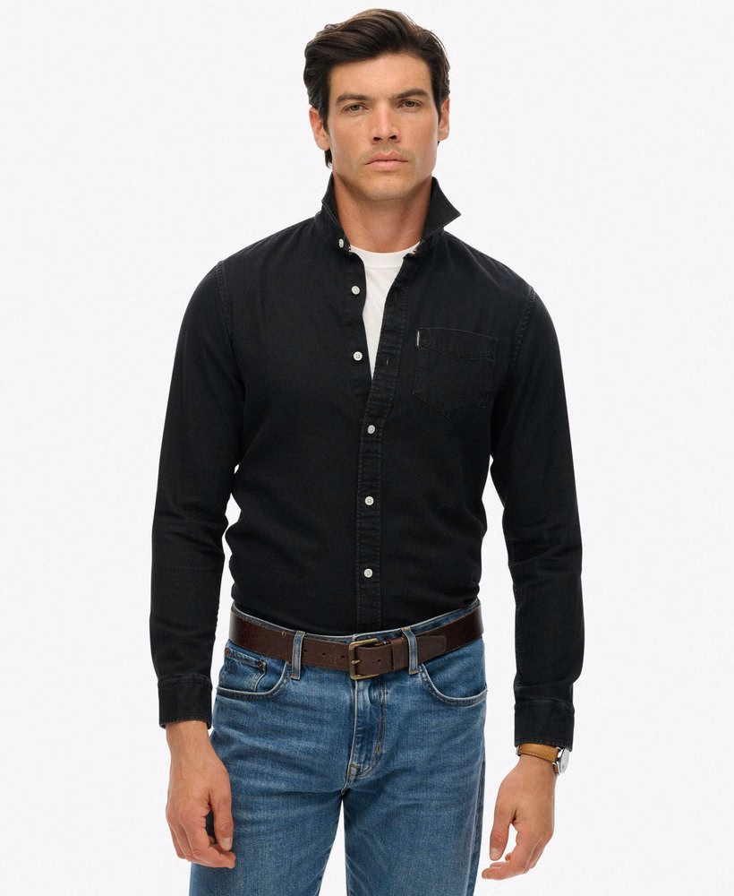 Camisa jeans essencial de manga comprida