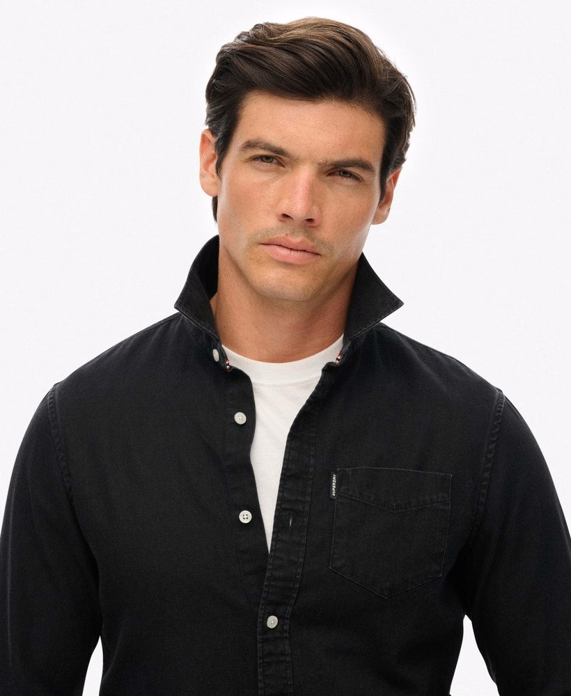 Camisa jeans essencial de manga comprida