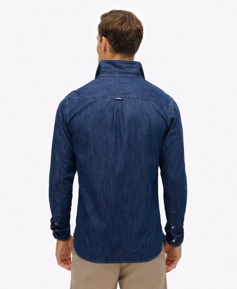 Camisa jeans essencial de manga comprida