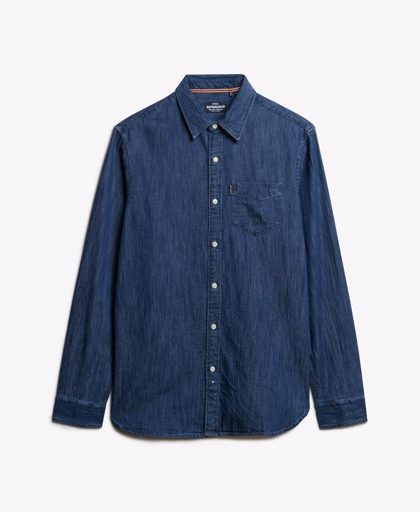 Camisa jeans essencial de manga comprida