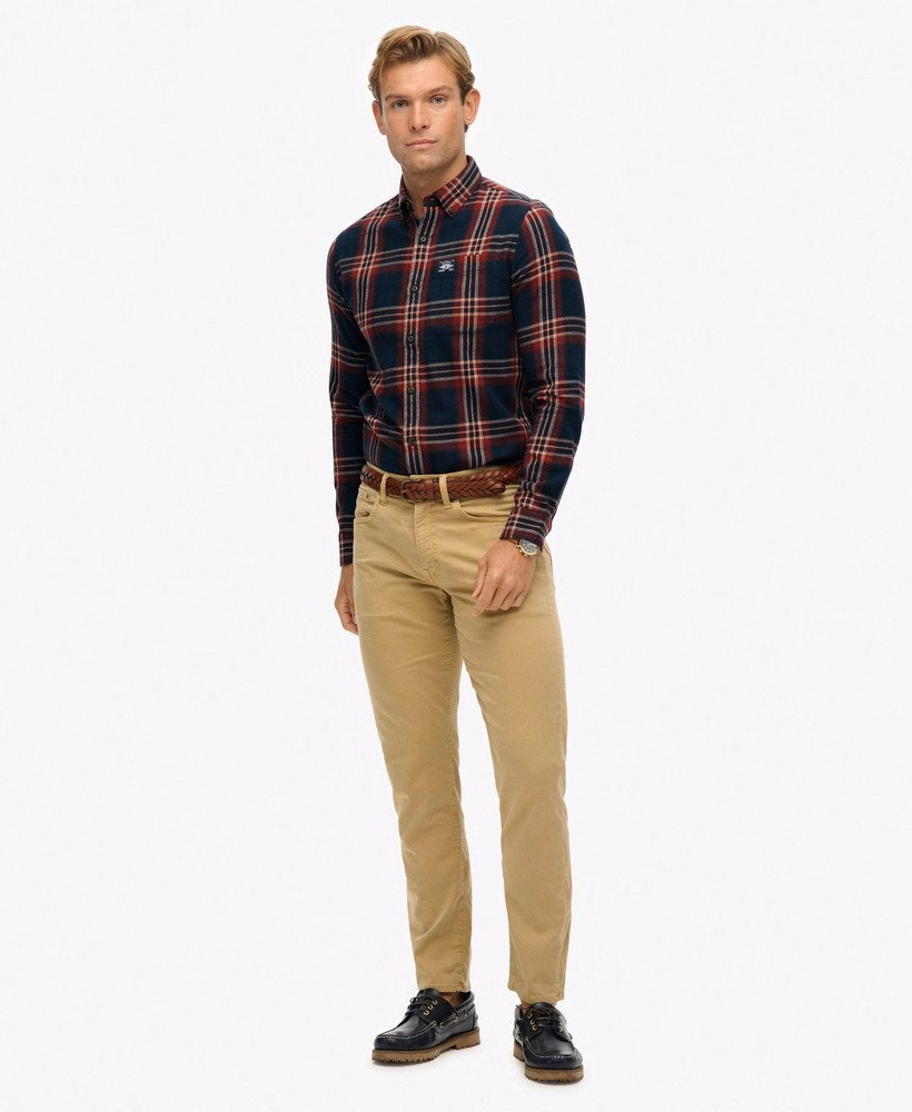 Camisa de lenhador de algodão de manga comprida