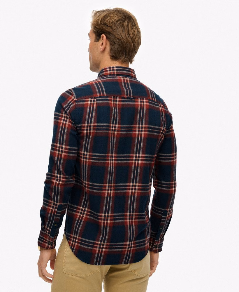 Camisa de lenhador de algodão de manga comprida