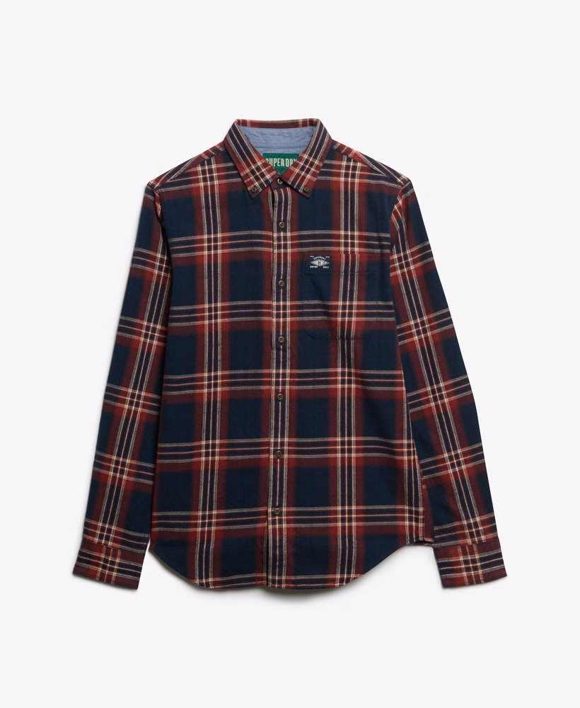 Camisa de lenhador de algodão de manga comprida