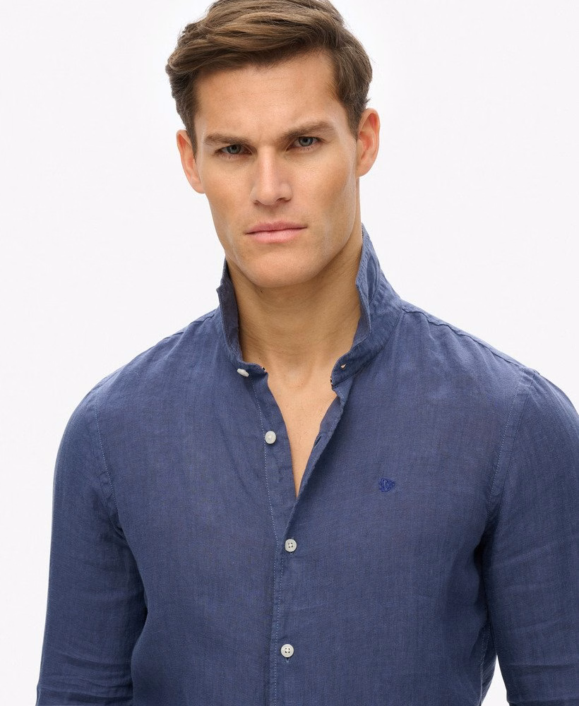 Camisa de linho bordada para férias