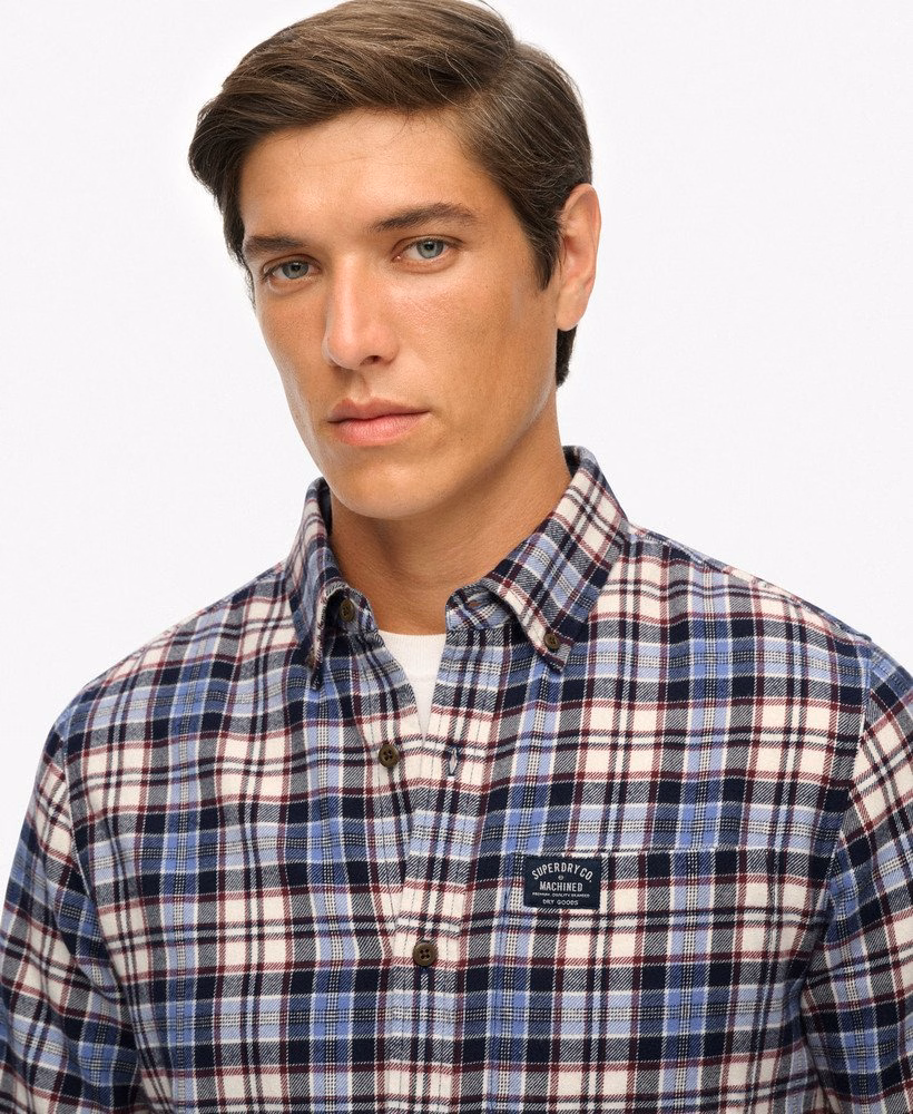 Camisa de lenhador de algodão de manga comprida