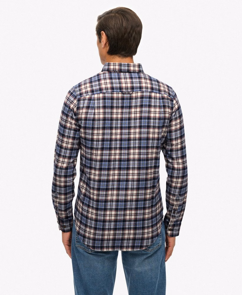 Camisa de lenhador de algodão de manga comprida