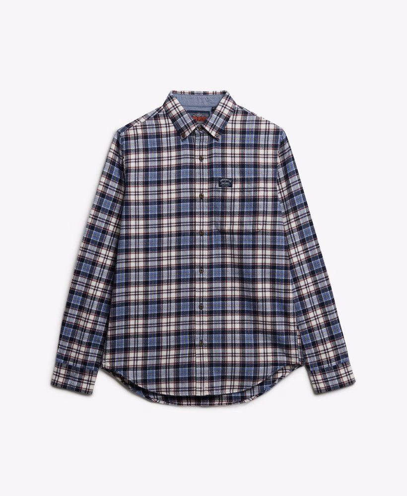 Camisa de lenhador de algodão de manga comprida