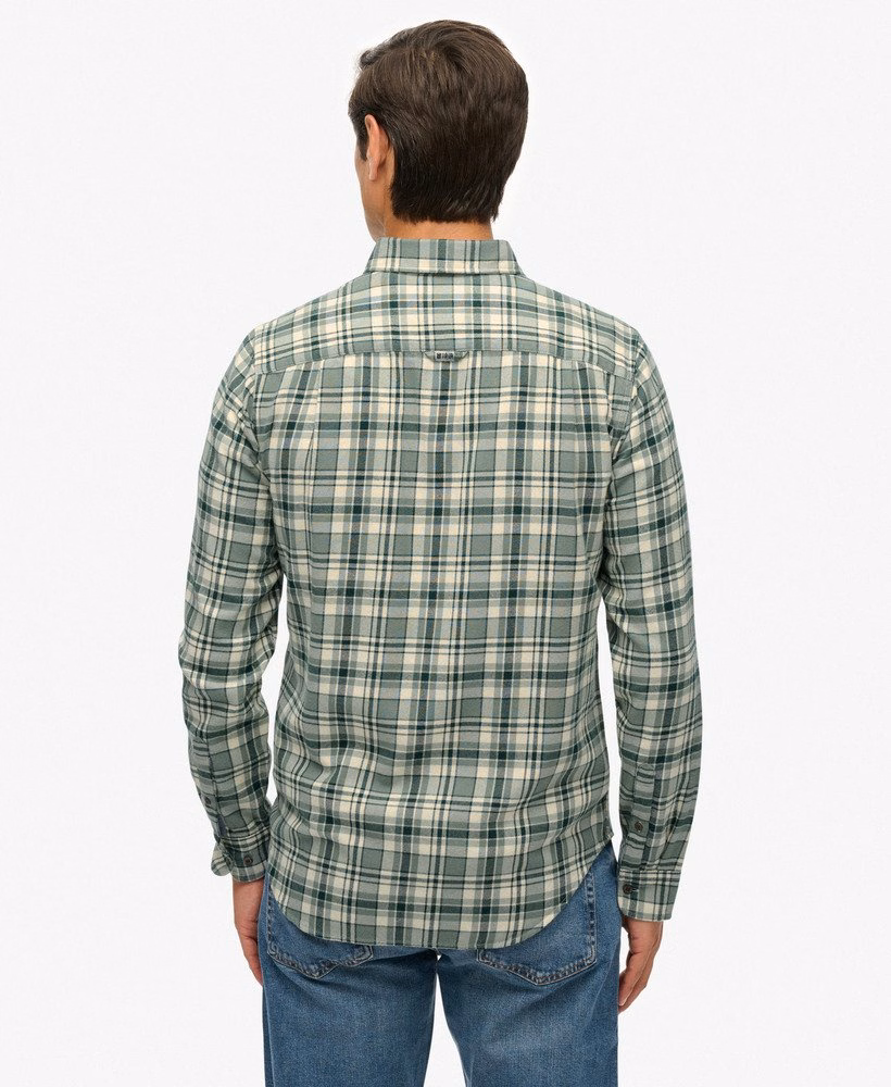 Camisa de lenhador de algodão de manga comprida