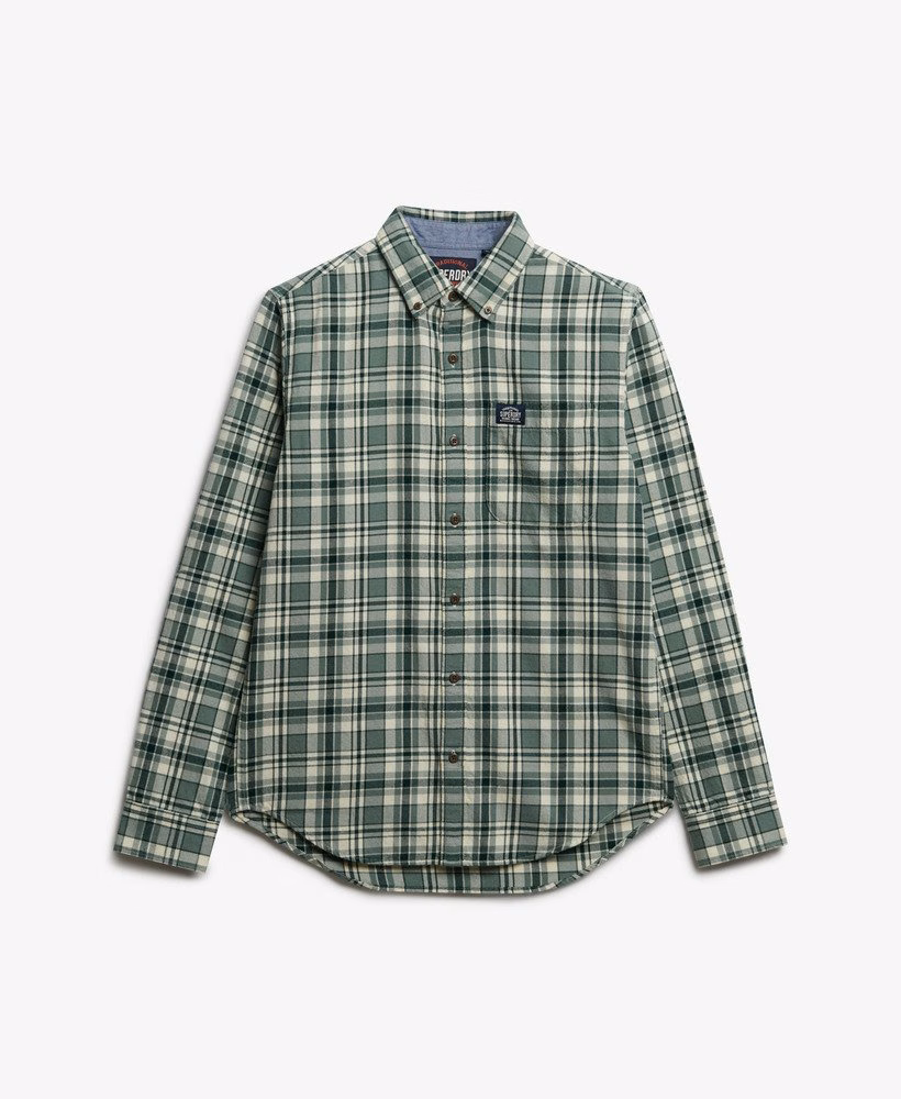 Camisa de lenhador de algodão de manga comprida