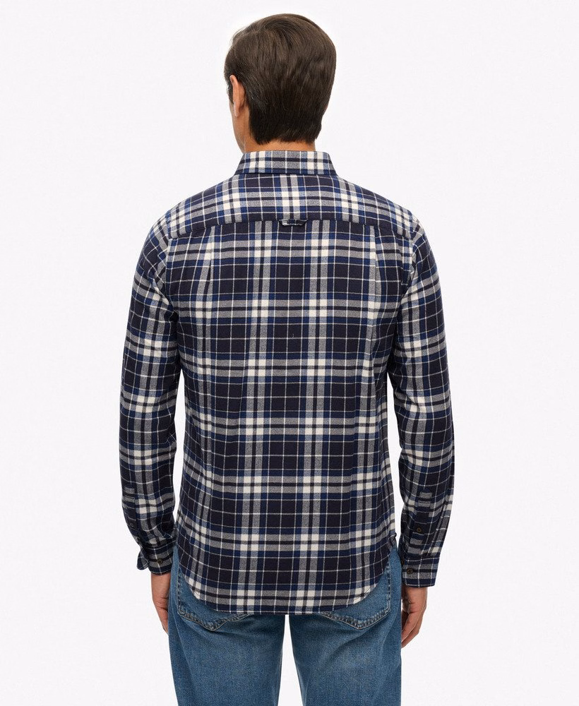 Camisa de lenhador de algodão de manga comprida
