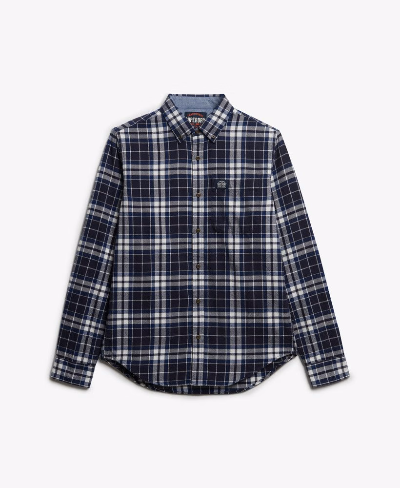 Camisa de lenhador de algodão de manga comprida