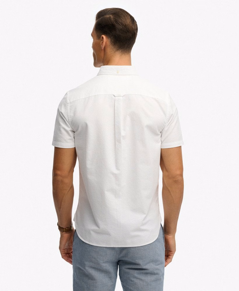 Camisa Oxford de manga curta estilo preppy