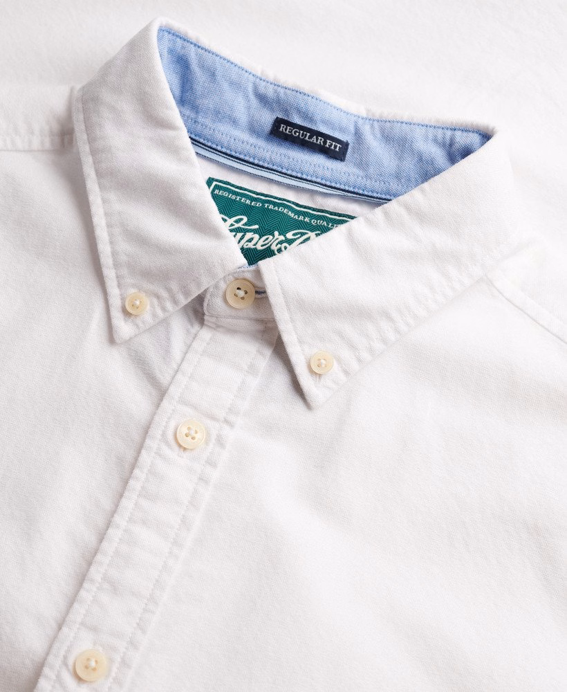 Camisa Oxford de manga curta estilo preppy