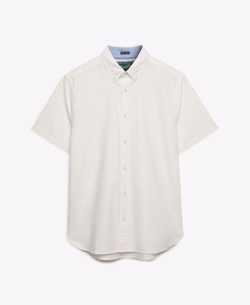 Camisa Oxford de manga curta estilo preppy